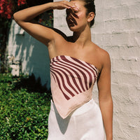Ayma Silk Scarf - Pink & Burgundy