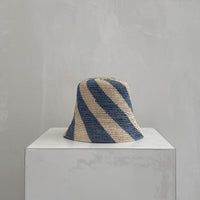 Cyla Bucket Hat - Blue & Natural