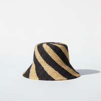 Cyla Bucket Hat - Black & Natural