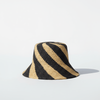 Cyla Bucket Hat - Black & Natural