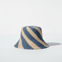 Cyla Bucket Hat - Blue & Natural