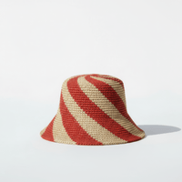 Cyla Bucket Hat - Orange & Natural