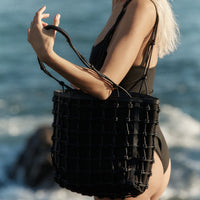 Lacy Tote Bag - Black