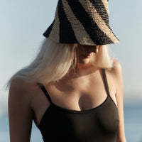 Cyla Bucket Hat - Black & Natural