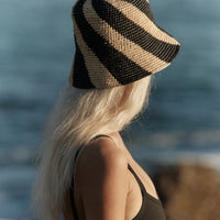 Cyla Bucket Hat - Black & Natural