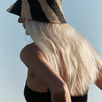 Cyla Bucket Hat - Black & Natural