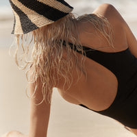 Cyla Bucket Hat - Black & Natural