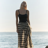 Krys Sarong - Cream & Black