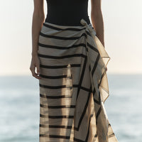 Krys Sarong - Cream & Black