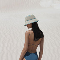 Lila Bucket Hat - Pale Blue & Sand