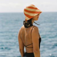 Cyla Bucket Hat - Orange & Natural
