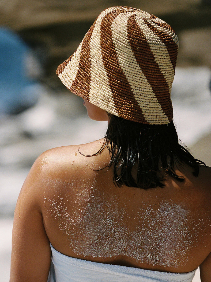 Cyla Bucket Hat - Cream & Chocolate