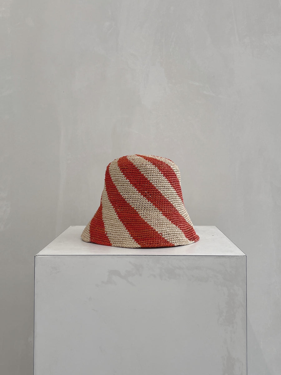 Cyla Bucket Hat - Orange & Natural