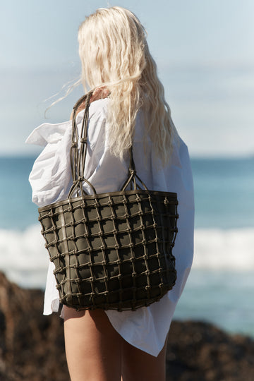 Lacy Tote Bag - Moss