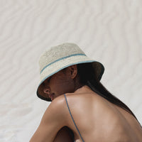 Lila Bucket Hat - Pale Blue & Sand