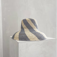 Amira Bucket Hat - Pale Blue & Beige Spiral