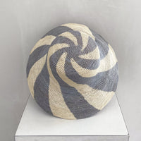Amira Bucket Hat - Pale Blue & Beige Spiral